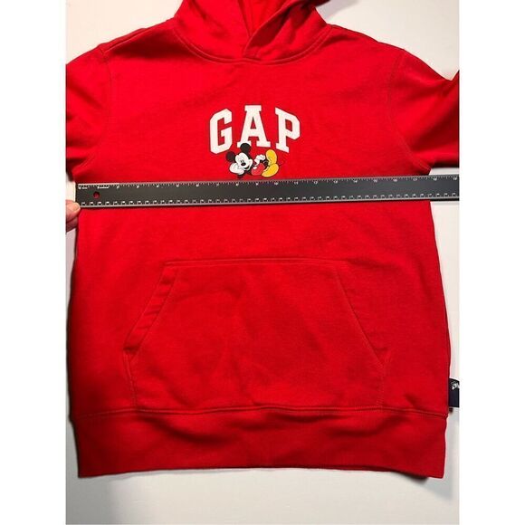 GAP x Disney Mickey Mouse Graphic Hoodie Modern Red Unisex Kids Size Large EUC - Picture 7 of 10